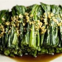 Spinach in ginger sauce for Chinese New Year recipe